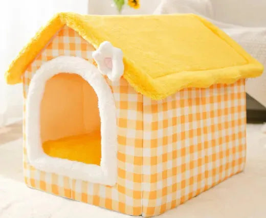 Foldable Dog House Pet Cat Bed Winter Dog Villa Sleep Kennel Removable Nest Warm Enclosed Cave Sofa Pets Supplies - Bellarte Enchanté Foldable Dog House Pet Cat Bed Winter Dog Villa Sleep Kennel Removable Nest Warm Enclosed Cave Sofa Pets Supplies